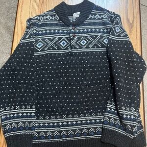 LL Bean Nordic style fisherman sweater